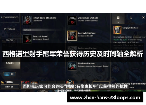 西格诺里射手冠军荣誉获得历史及时间轴全解析 西格诺里射手冠军荣誉获得历史及时间轴全解析